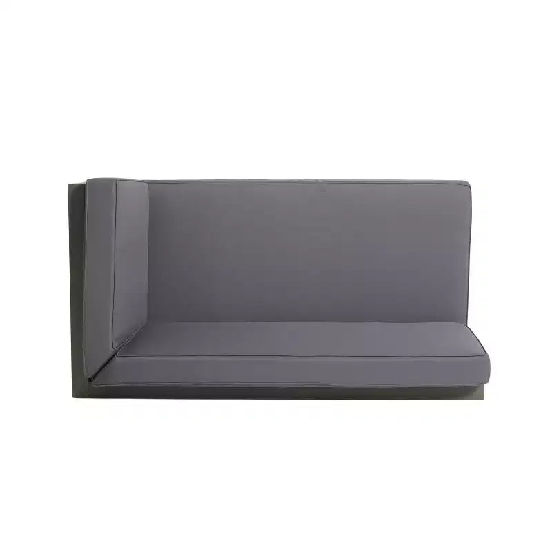 Canapé d'angle contemporain en acacia gris pour l'extérieur