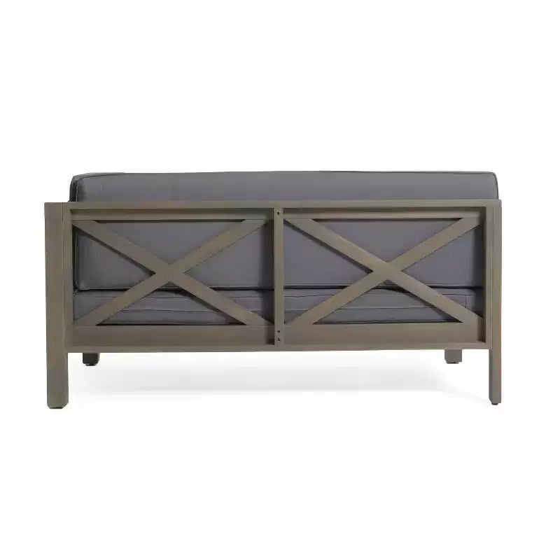 Canapé d'angle contemporain en acacia gris pour l'extérieur