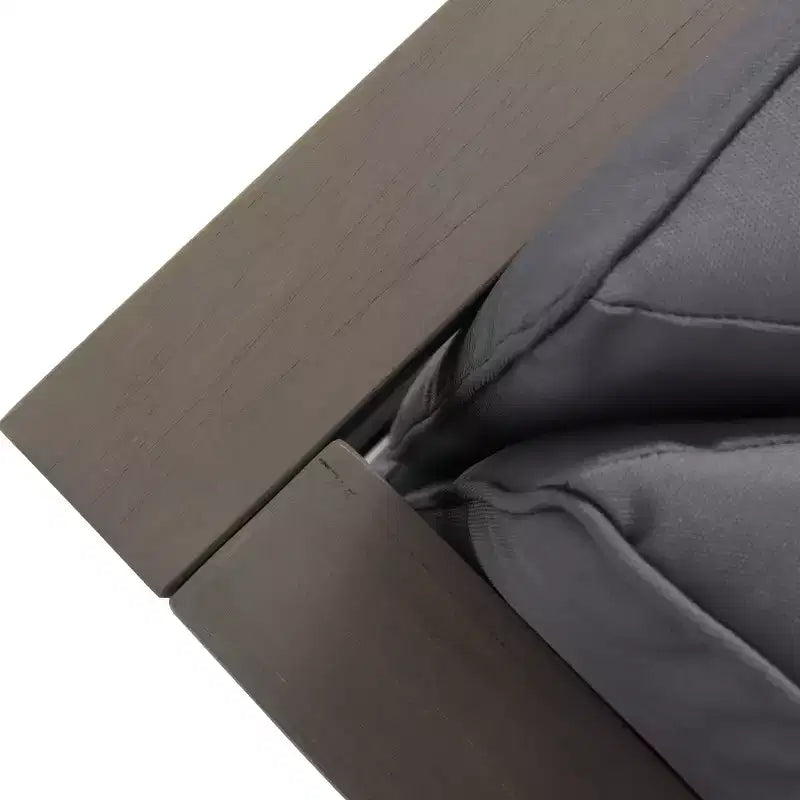 Canapé d'angle contemporain en acacia gris pour l'extérieur