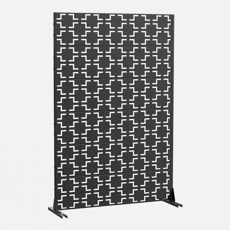 Brise-vue métallique d'extérieur pour jardin, motif carré, noir