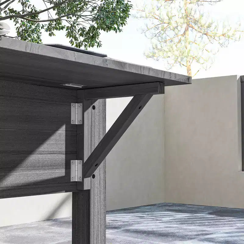 Carré potager surélevé en bois avec tablette latérale