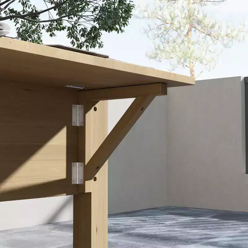 Carré potager surélevé en bois avec tablette latérale