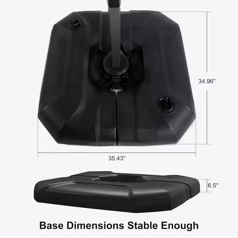 Parasol déporté rond pour terrasse avec rotation à 360° réglable