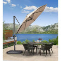 Parasol déporté rond pour terrasse avec rotation à 360° réglable