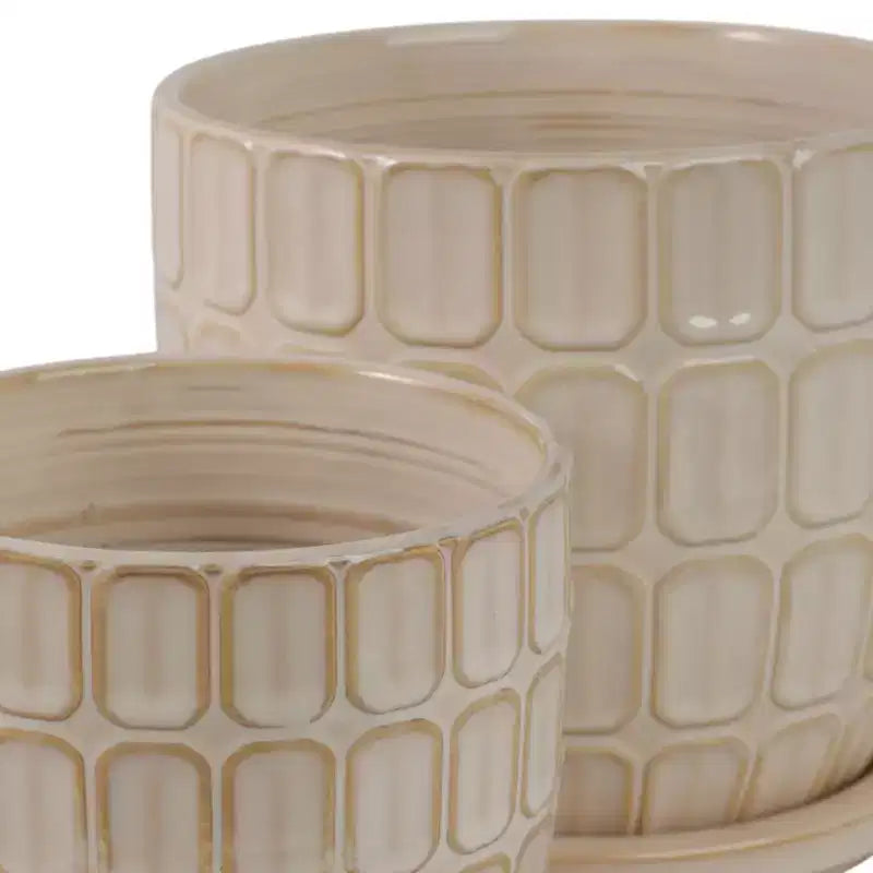Pots de fleurs décoratifs avec soucoupes - Pots de fleurs pour la décoration intérieure