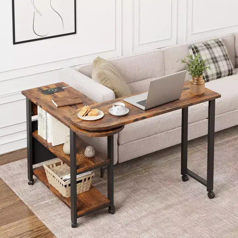 Table d'appoint pivotante avec roulettes blocables