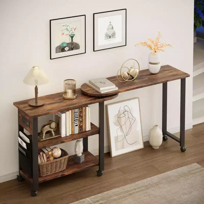Table d'appoint pivotante avec roulettes blocables