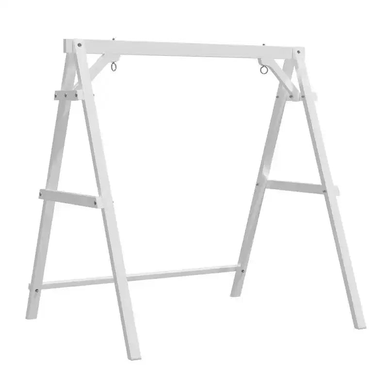 Support de balançoire de porche ou de patio en bois blanc pour 2 personnes