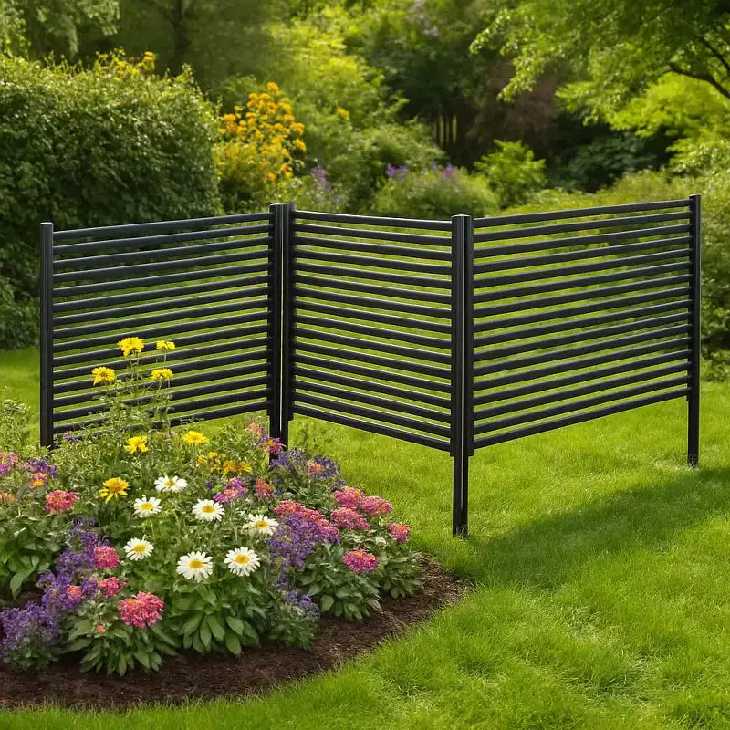 Clôture de confidentialité à 2 panneaux, clôture de jardin décorative en métal avec animaux