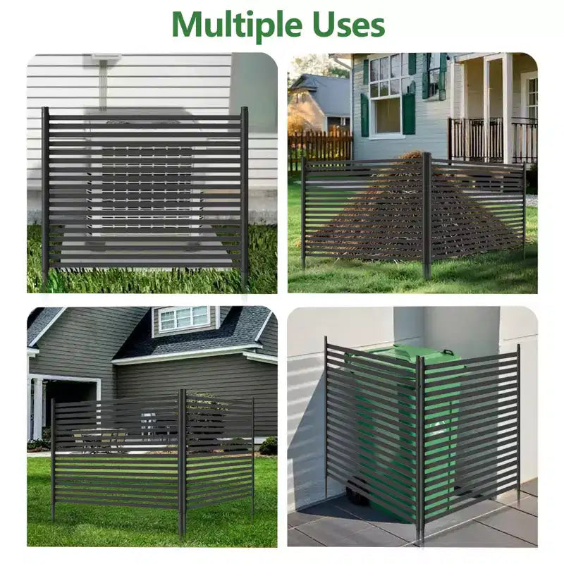Clôture de confidentialité à 2 panneaux, clôture de jardin décorative en métal avec animaux