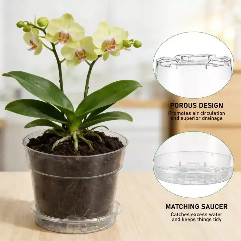 Lot de 20 pots de pépinière transparents pour plantes, pots de fleurs en plastique très transparents