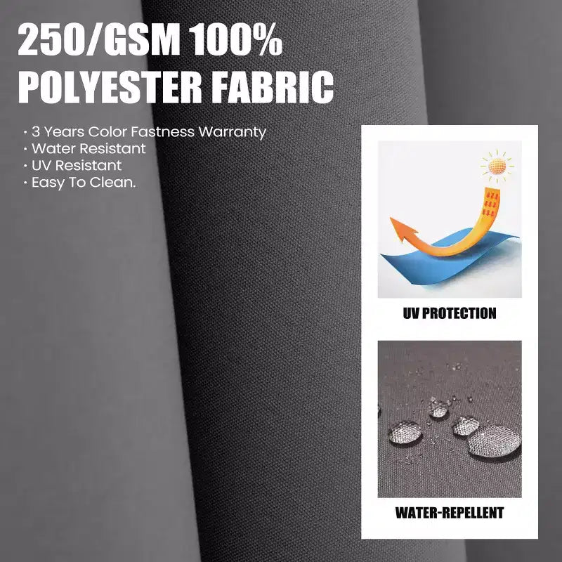 Parasol déporté inclinable à 2 niveaux, carré, pour patio, rotation à 360°